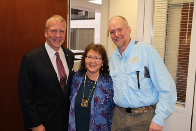 Senator Dan Sullivan, Helen Aderman, and Andrew Aderman