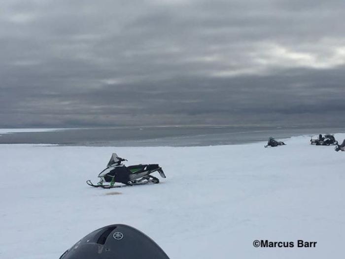 Sea ice and weather conditions between Nome and Brevig Mission - view 1.