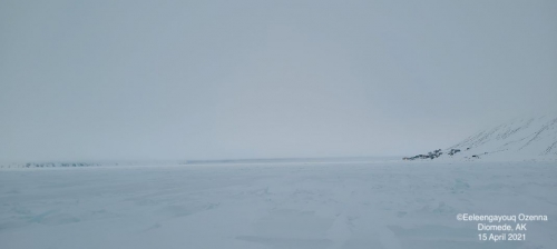 Sea ice and weather coniditions at Diomede later in the week - view 1.