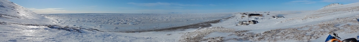 Weather and sea ice conditions in Wales - panorama.