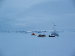 One of two solar and wind power systems currently at Imnavait Creek.