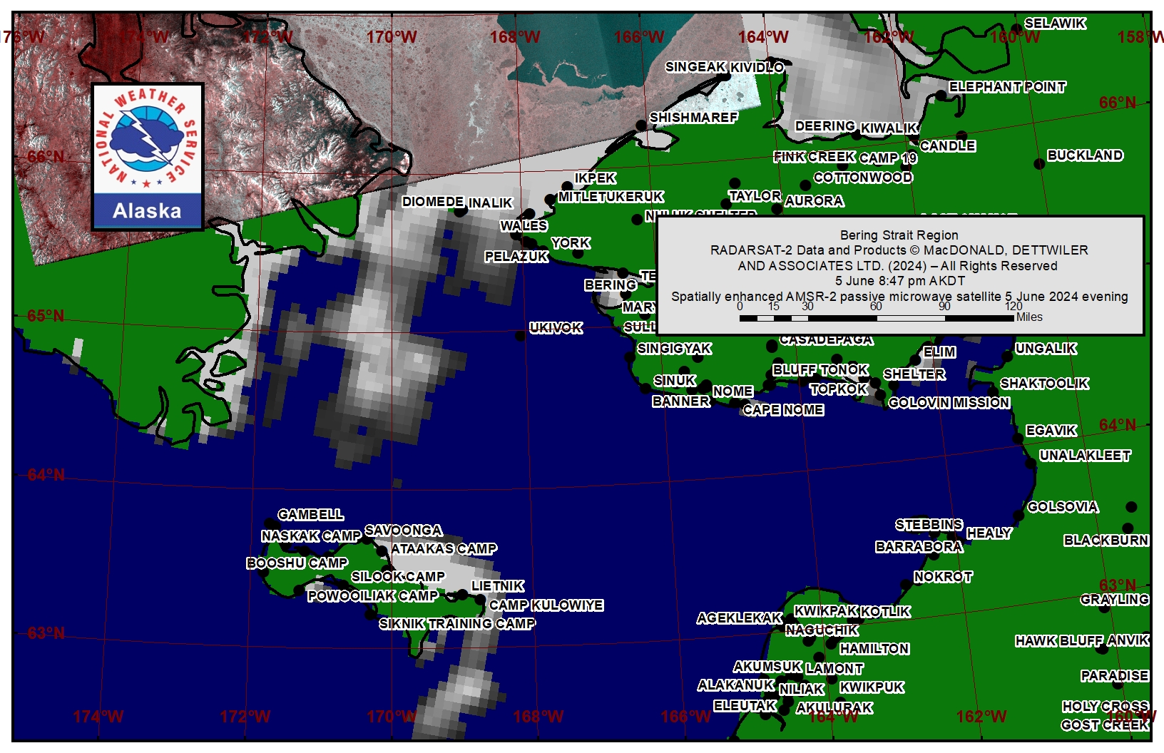 NWS Bering Strait Area Satellite Image