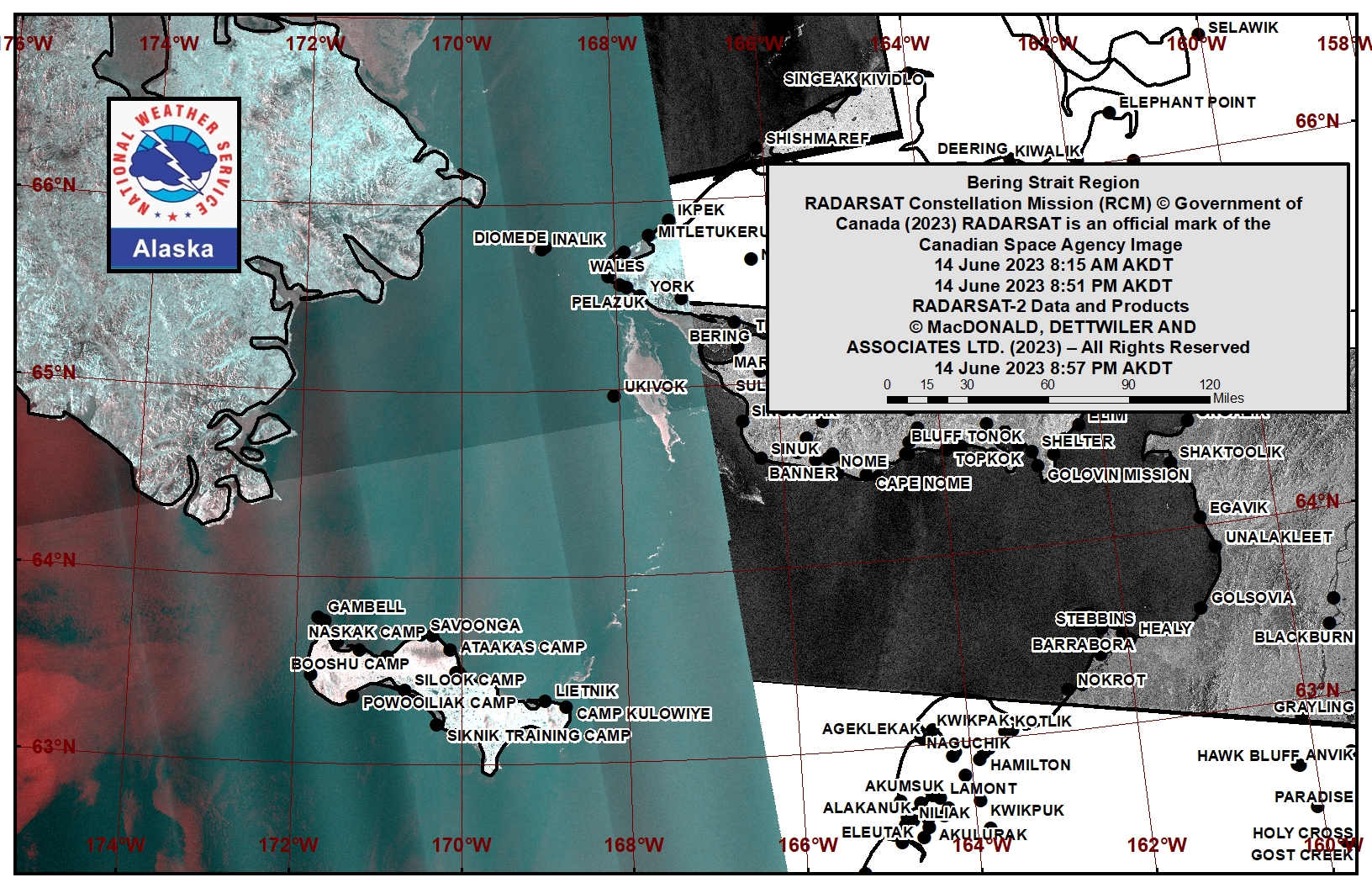 Bering Strait Area Satellite Image