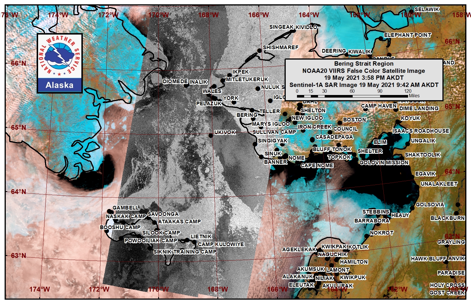 Bering Strait Satellite Image