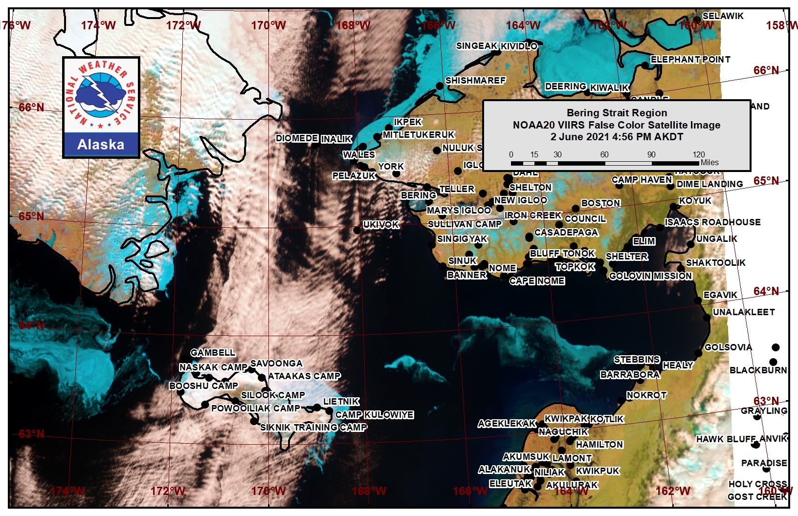 Bering Strait Satellite Image