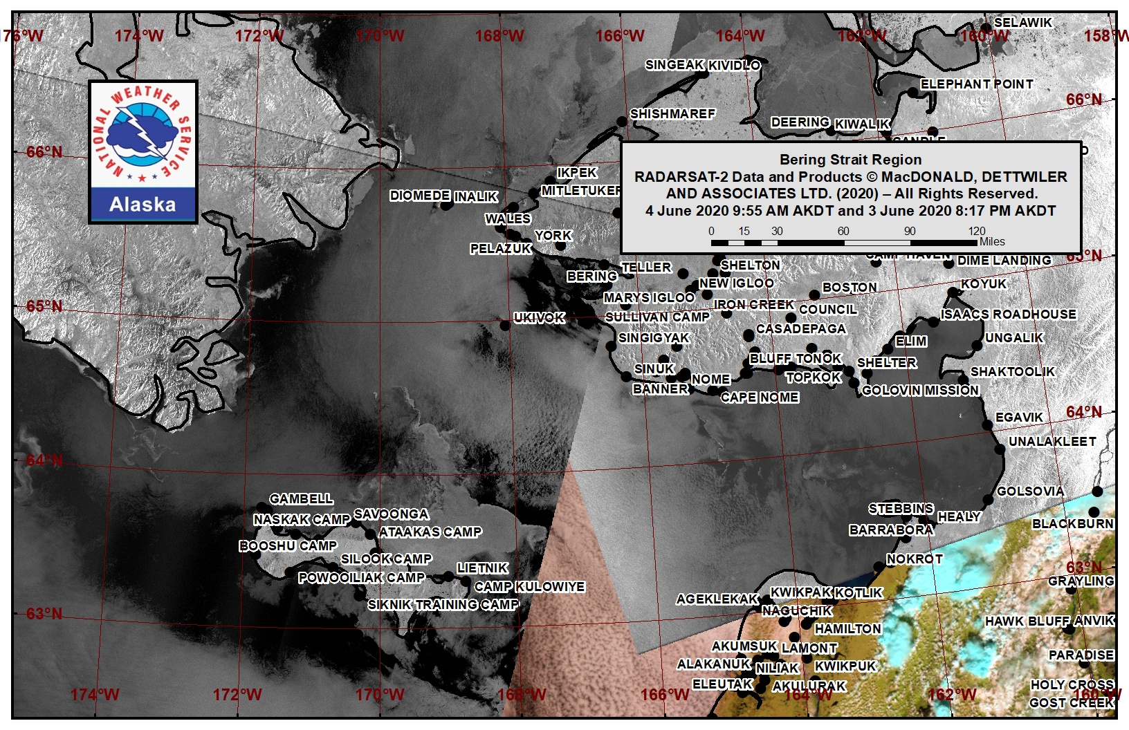 Bering Strait satellite image