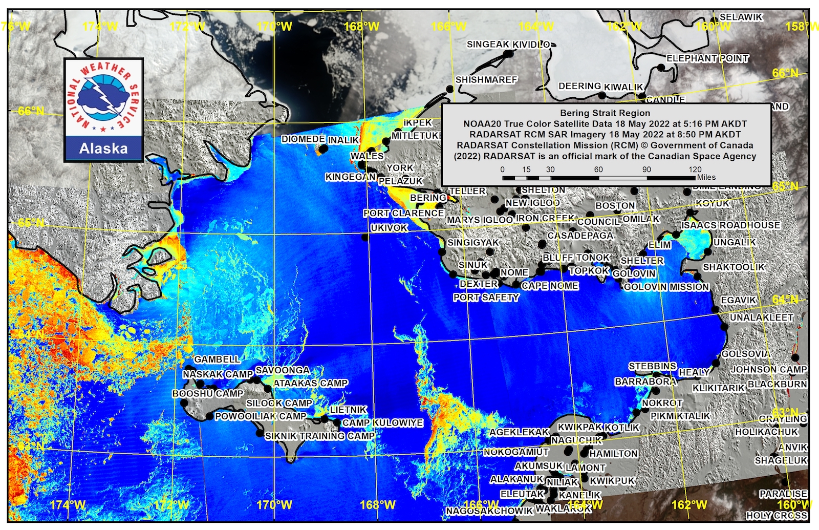 Bering Strait Satellite Image