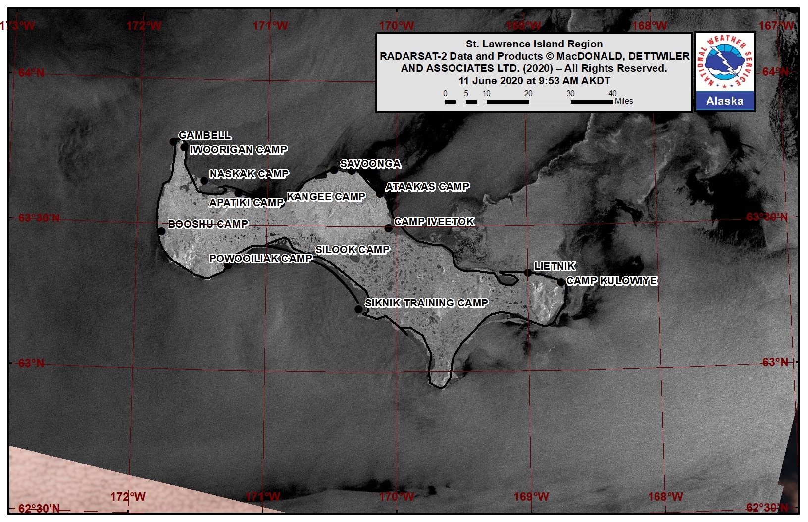 St. Lawrence Island satellite image