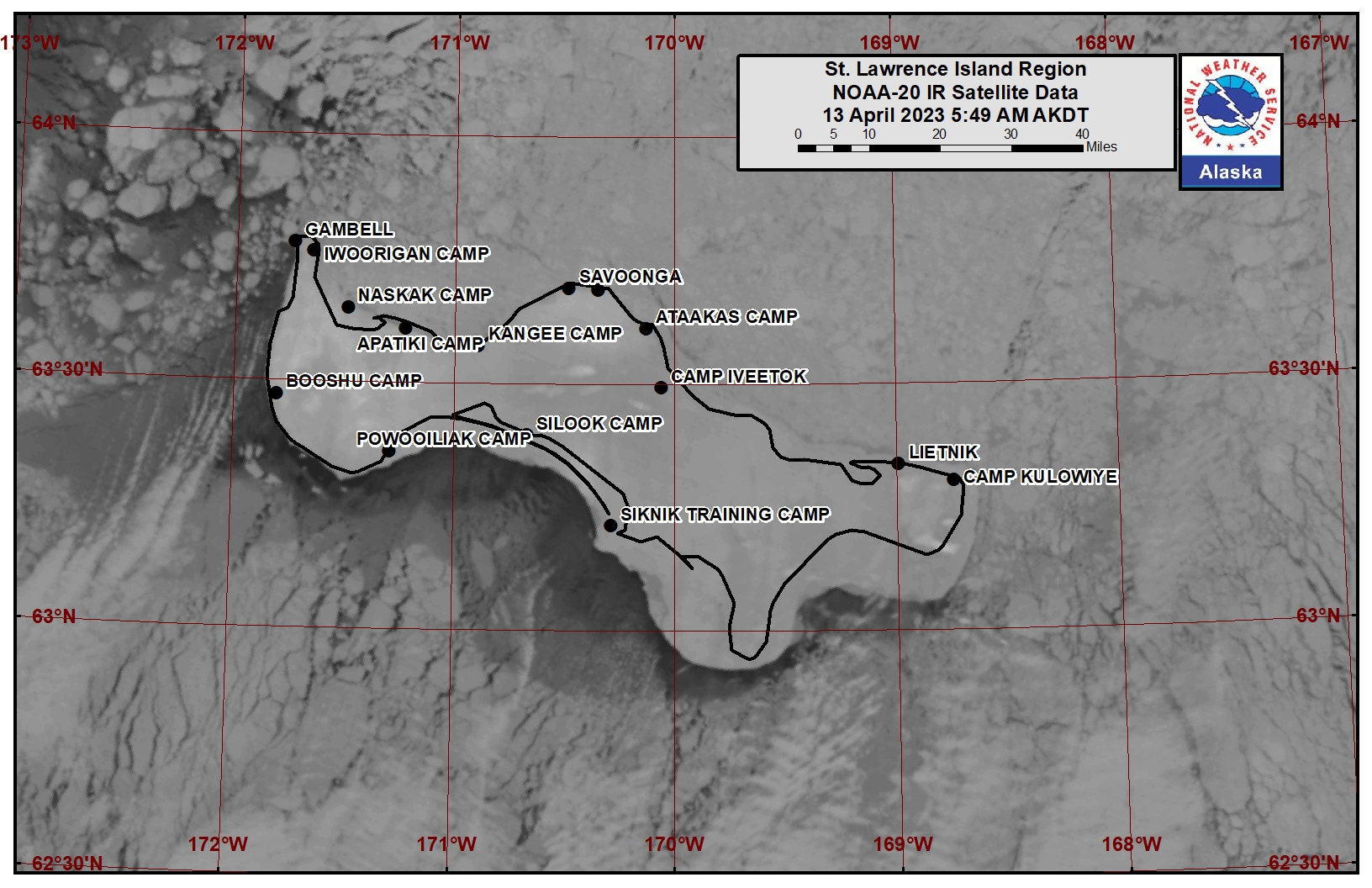 St. Lawrence Island Area Satellite Image