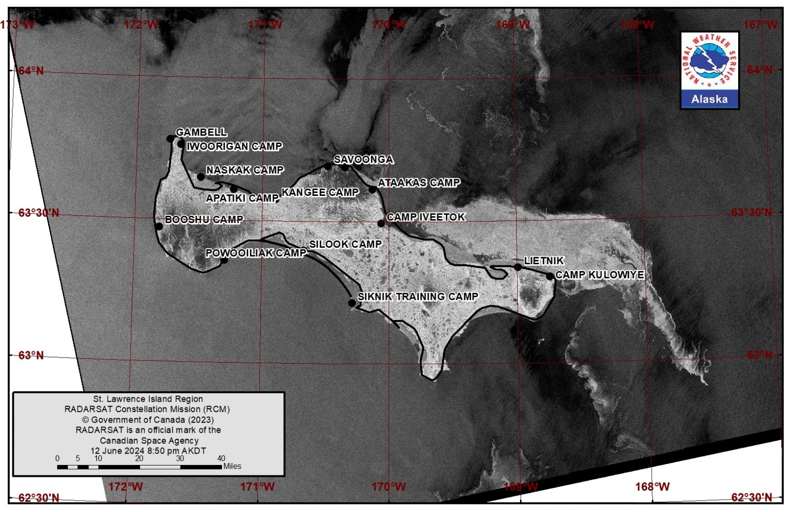 NWS St. Lawrence Island Area Satellite Image