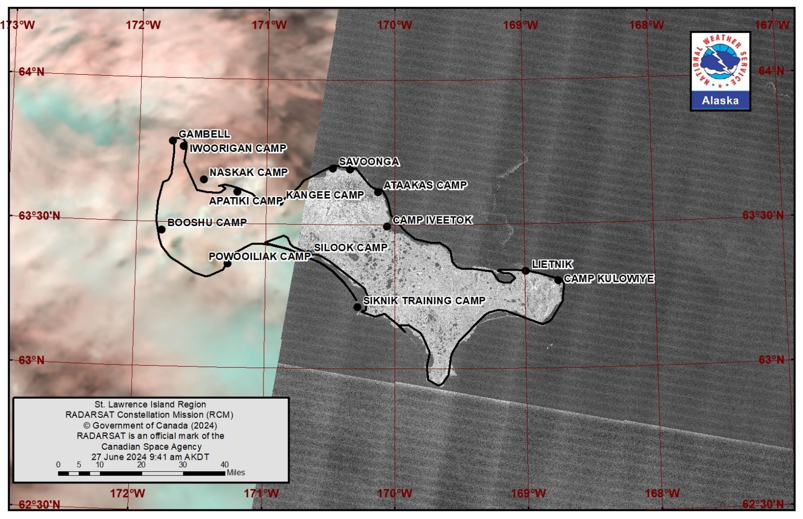 NWS St. Lawrence Island Area Satellite Image