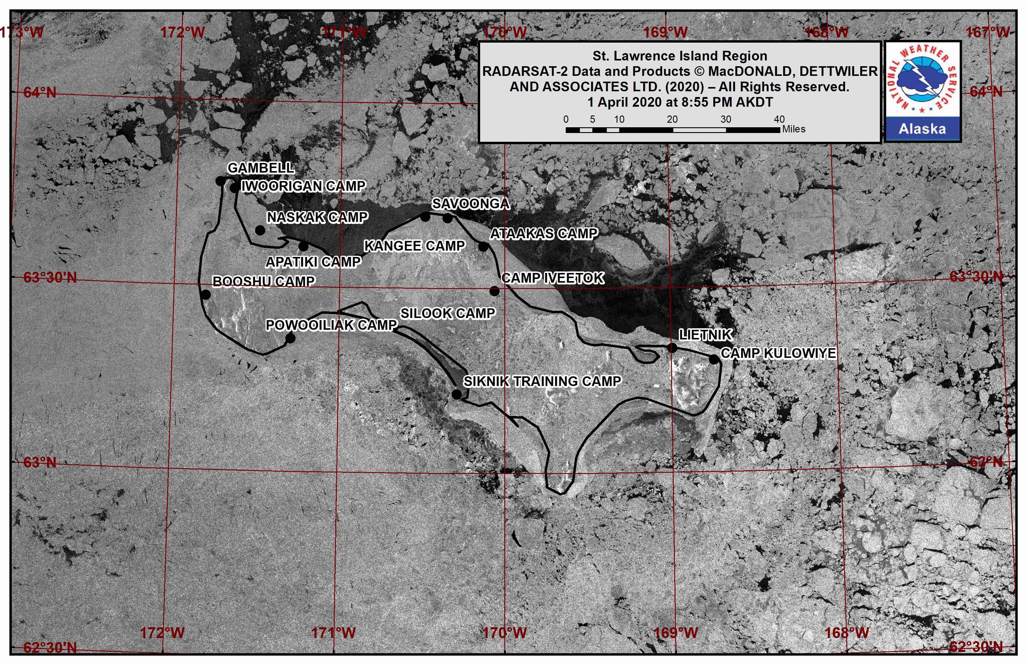 St. Lawrence Island satellite image