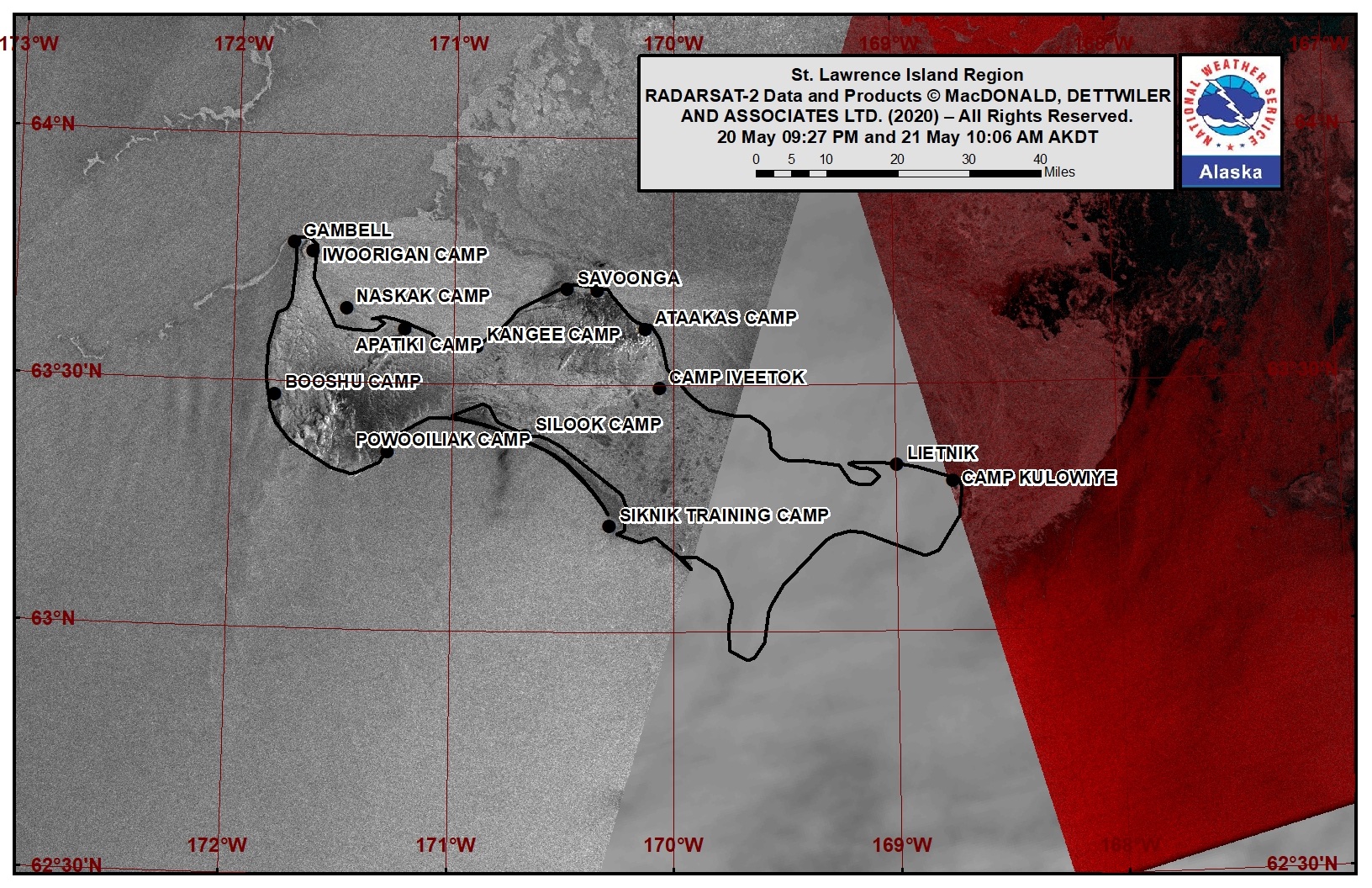 St. Lawrence Island satellite image