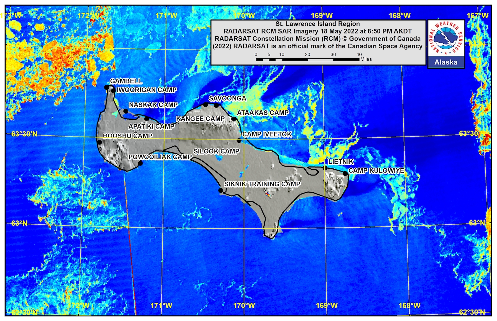 St. Lawrence Island Area Satellite Image