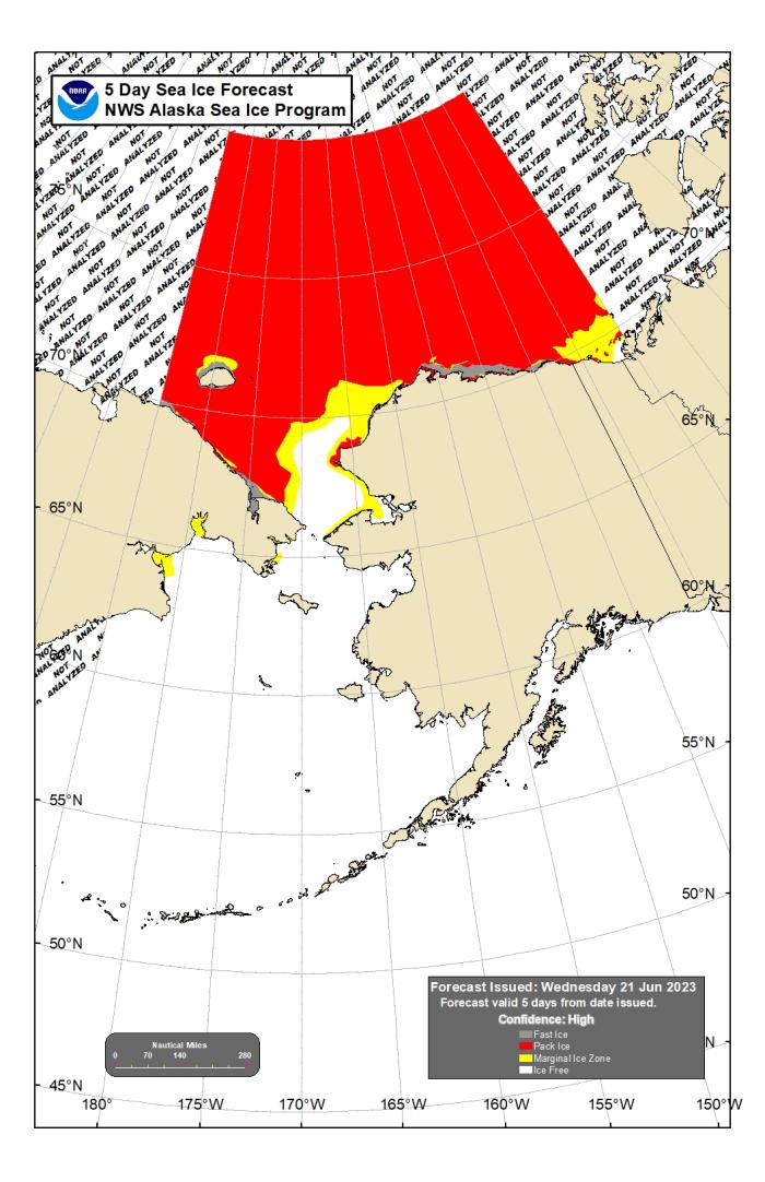 NWS 5-Day Sea Ice Forecast.