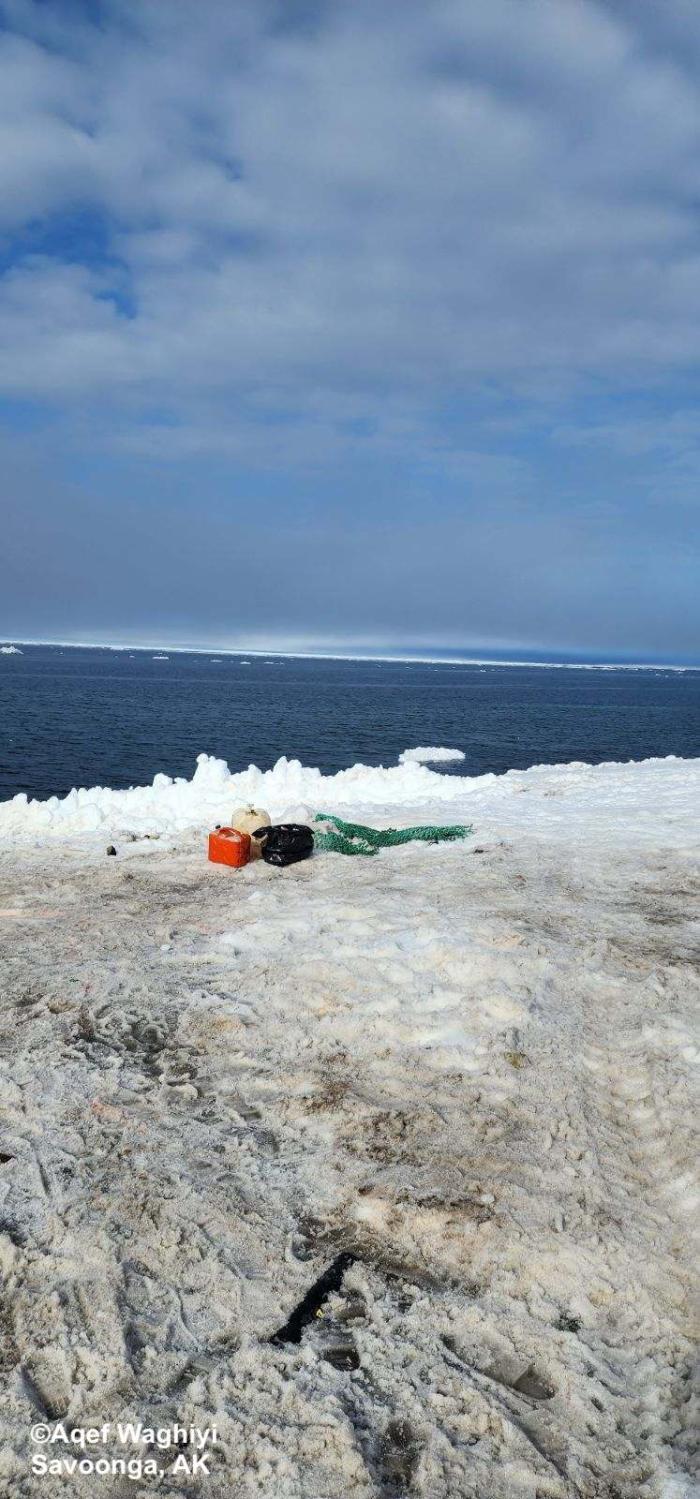 Weather and sea-ice conditions in Savoonga. Photo courtesy of Aqef Waghiyi.