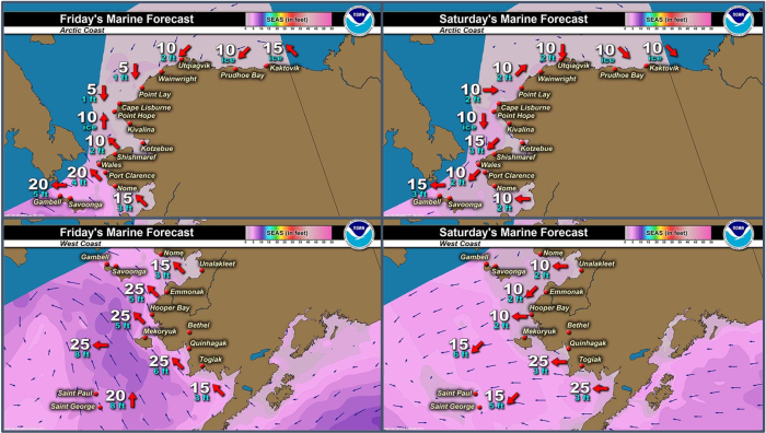 Friday and Saturday regional wind forecast.