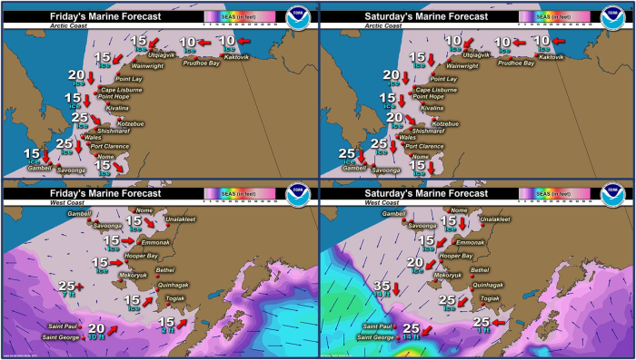 Friday and Saturday regional wind forecast.